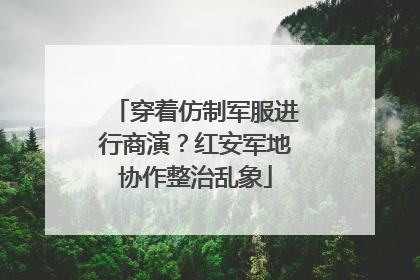 穿着仿制军服进行商演？红安军地协作整治乱象